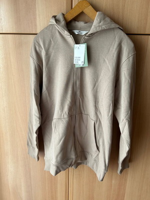 H&M zip-up hoodie new kids size 170 beige brown