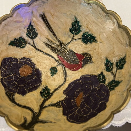 Handmade decorative bowl used brass with enamel