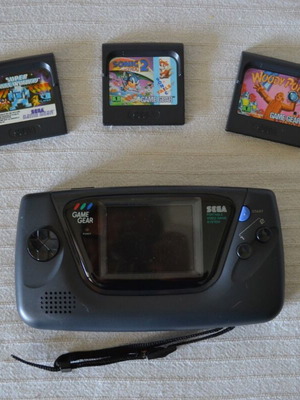 Sega Game Gear used with McWill screen and three games