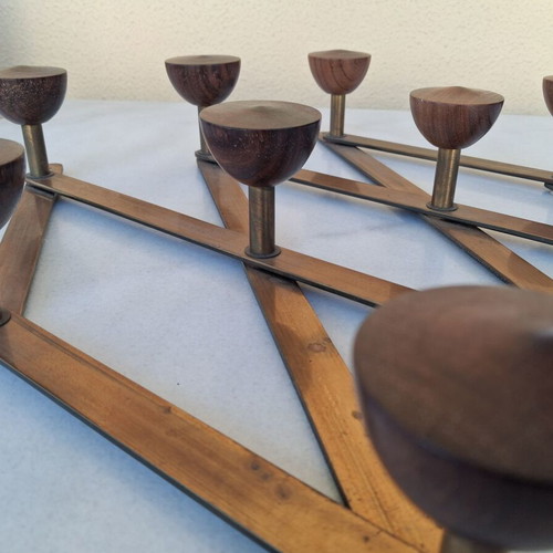 Vintage wall hanger metal and wood used, 1960-1970