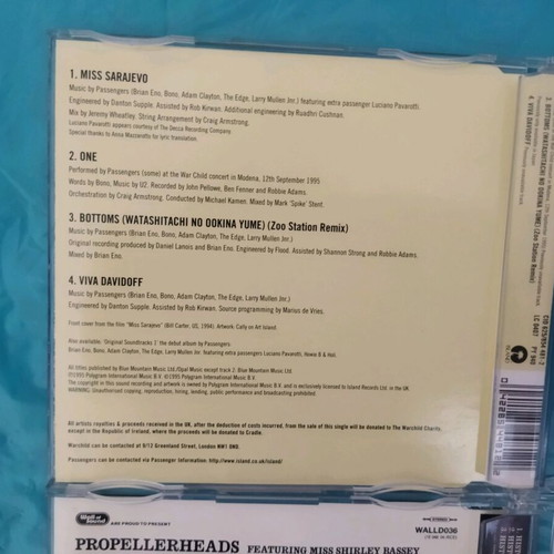 Propellerheads and Passengers CDs like new, singles