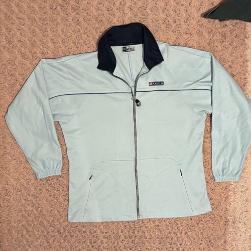 Asics sports jacket like new, size L-XL, black and turquoise