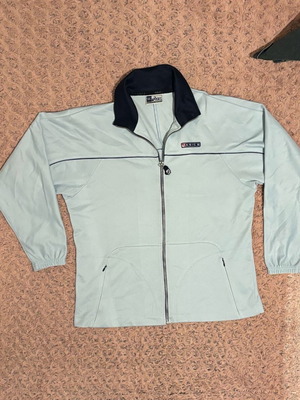 Asics sports jacket like new, size L-XL, black and turquoise