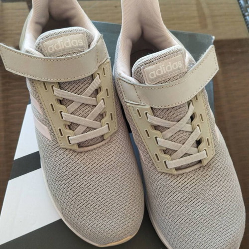 Adidas girls' athletic shoes, grey and pink, size 35