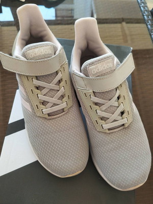 Adidas girls' athletic shoes, grey and pink, size 35