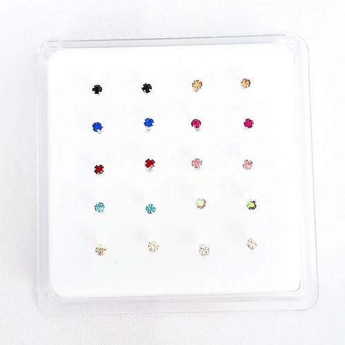 Silver nose stud set 2 pieces new, 925 sterling silver
