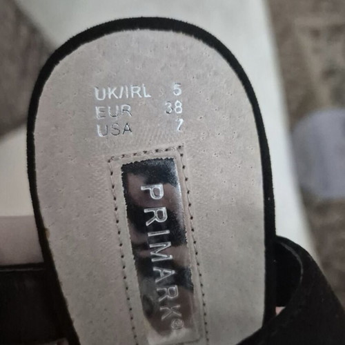 Black high-heeled sandals size 38, 13cm heel