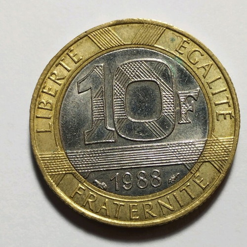 10 Francs 1988 bimetallic coin like new