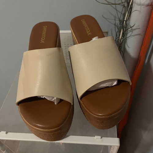 Diamantique beige platform sandals size 39