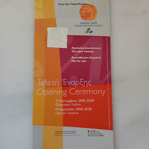 Athens 2004 Paralympic Games Opening Ceremony Ticket new