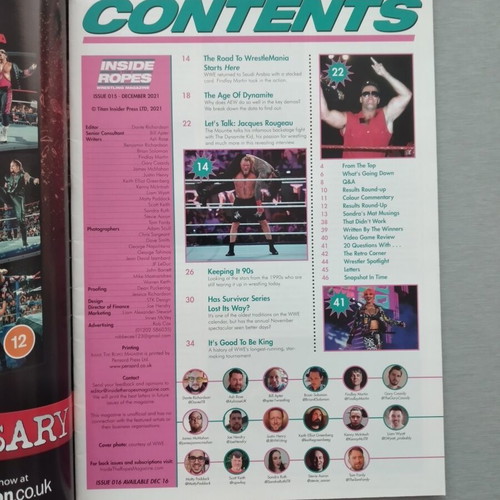 Inside The Ropes issue 15 used Pro-Wrestling Magazine 2021
