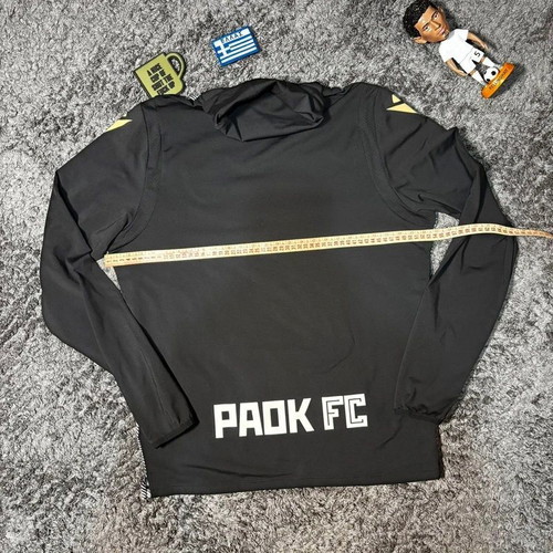 PAOK FC training shirt, black and white, size S, Macron