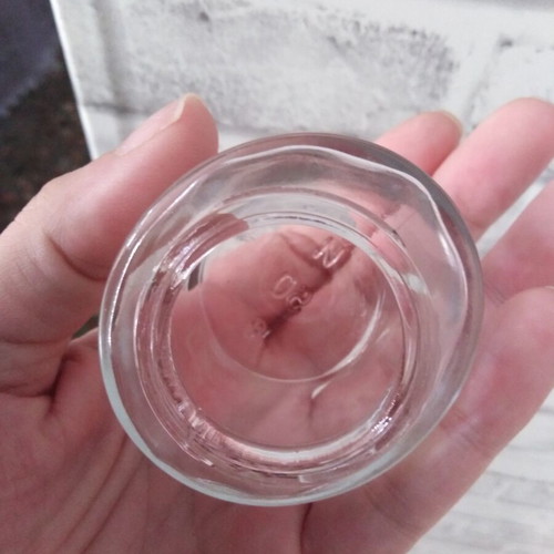 Glass jars set of 2, 50 gr, new, oval with plastic lid