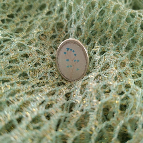 Vintage handmade adjustable silver ring with flowers new