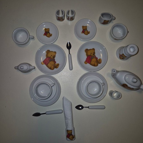 Porcelain miniature toy tea set used