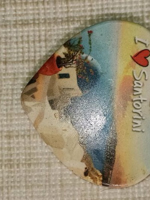 Santorini heart souvenir magnet new, ceramic