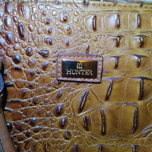 Hunter crocodile pattern handbag, brown