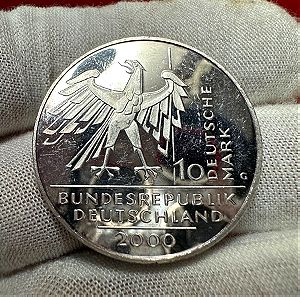 10 Deutsche Mark 2000 silver proof coloured