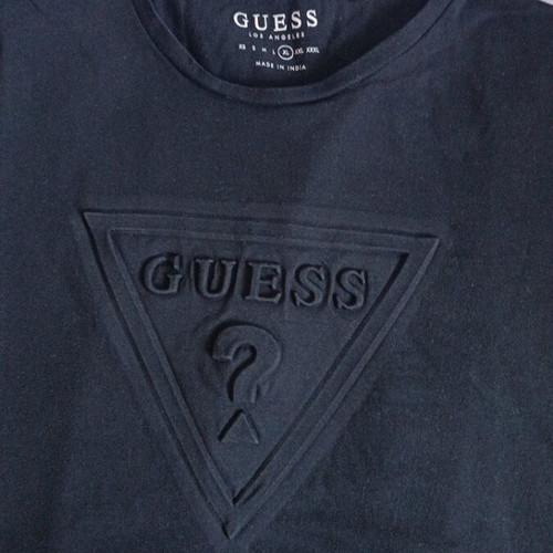 Guess men's black t-shirt with embossed design like new, size XL