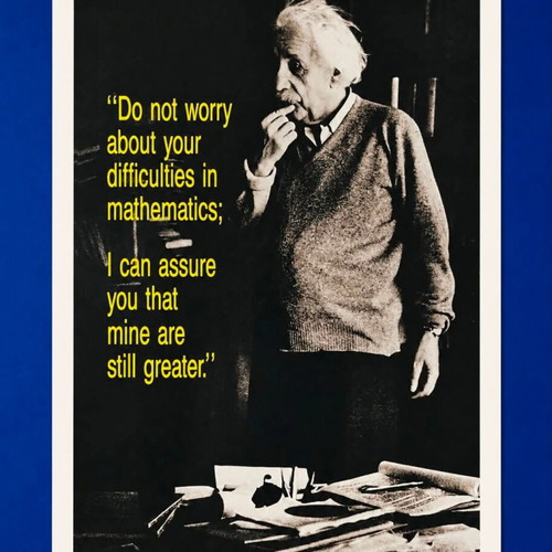 Albert Einstein Paris Collectible Poster with Mathematics Quote, like new