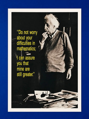 Albert Einstein Paris Collectible Poster with Mathematics Quote, like new