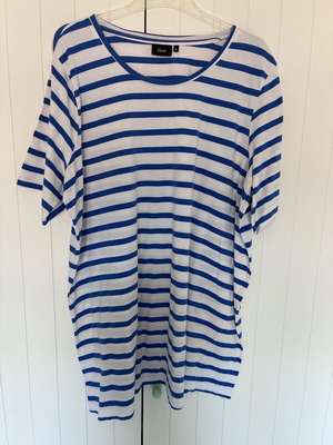 T-shirt Zizzi striped short sleeve new, white and blue, plus sizes
