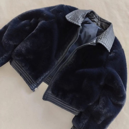 Unisex kids reversible bomber jacket size 5/6/7, blue