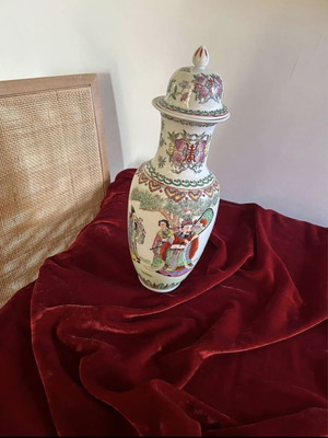 Decorative porcelain vase Asian style, new, 41 cm height