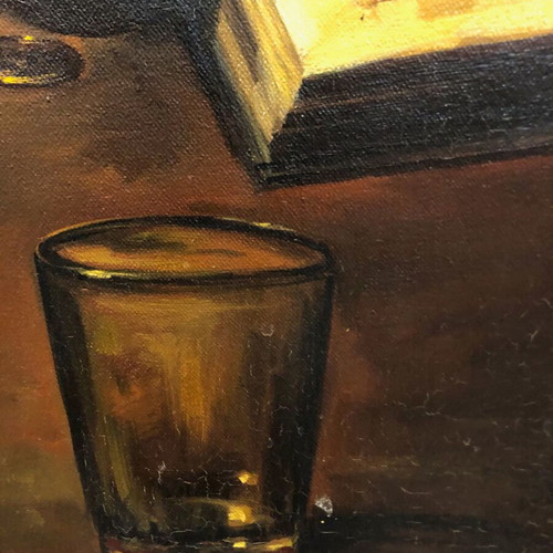 Fotis Kotsinas oil painting on canvas used, framed 85x115 cm