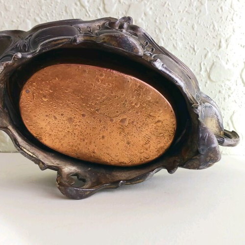 French jardiniere used metal with copper lining Rococo style