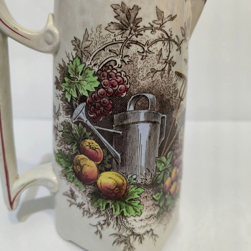 Antique French Sarreguemines OPAQUE pitcher used from 1880