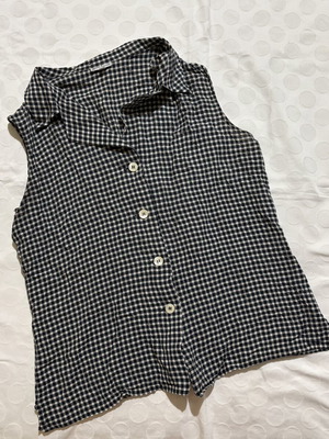 Artisti Italiani sleeveless checkered shirt black and white