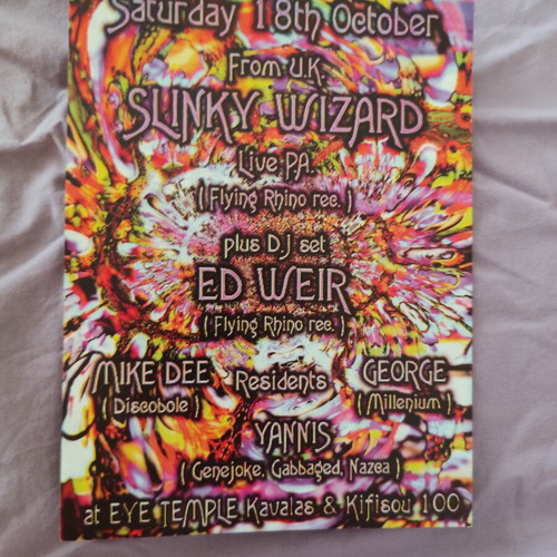 Vintage Rave Goa Trance Flyer 1997 like new