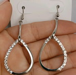 Earrings new silver drop with strass
