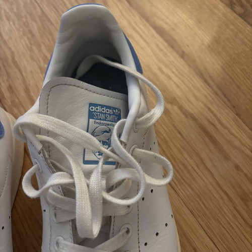 Adidas Stan Smith sneakers used, size 44, white with blue heel