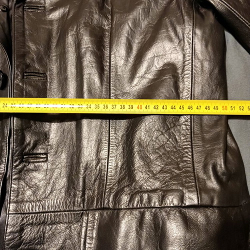Ricano men's leather coat new, black semi-glossy, size M/L