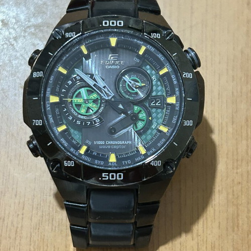 Casio Edifice Wave Ceptor EQW-M1100 solar black watch used