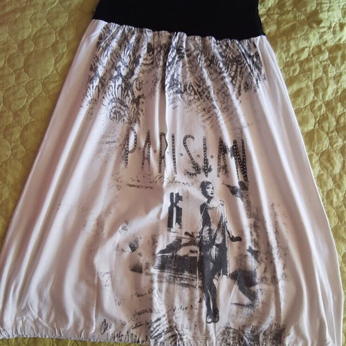 Absolute Fashion strapless summer dress white and black