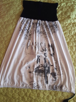 Absolute Fashion strapless summer dress white and black