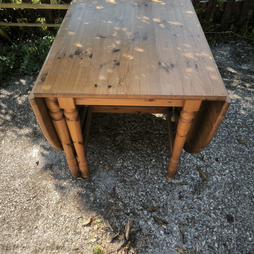 Folding table used, practical for kitchen and dining
