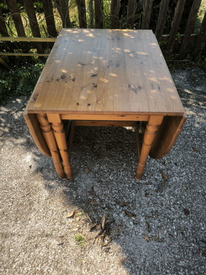 Folding table used, practical for kitchen and dining