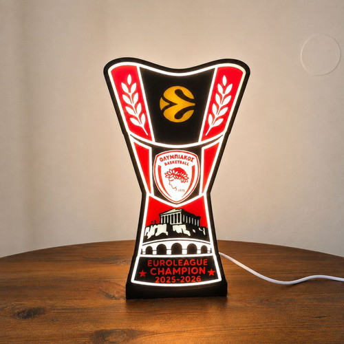 3D Light Box Olympiacos Euroleague Champion 2025-2026 like new