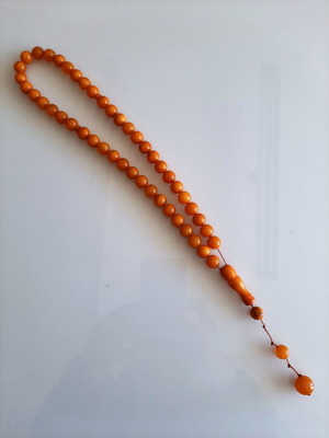 Old Baltic amber worry beads 46 beads, used