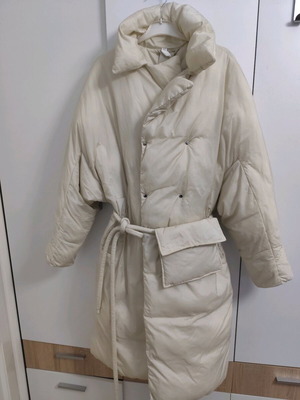 Mango oversized cream coat jacket like new with belt and pouch