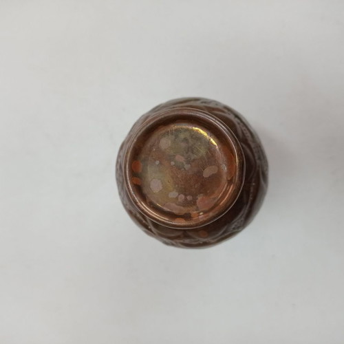 Old flower vase used, copper brass bronze 14 cm