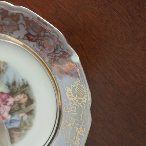 Porcelain plates set of 6 ARGO Japan vintage used, 1940-1950