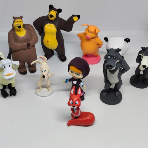 Masha and the Bear collectible figure set like new, 10 pieces