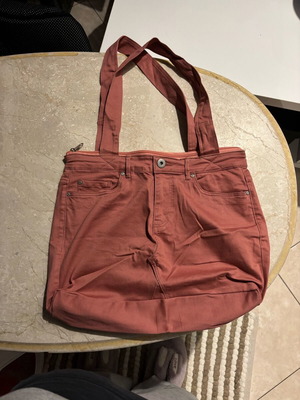 Handmade shoulder bag from denim pants pink new