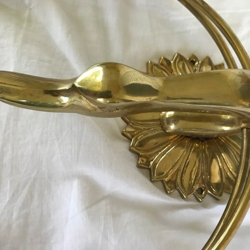 Set of rings used, brass antique curtain or towel holders in gold color