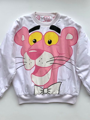 UNITED ARTISTS AMERICANWEAR PINK PANTHER Reversible Double Face Puffy Sweater Vintage Collectible